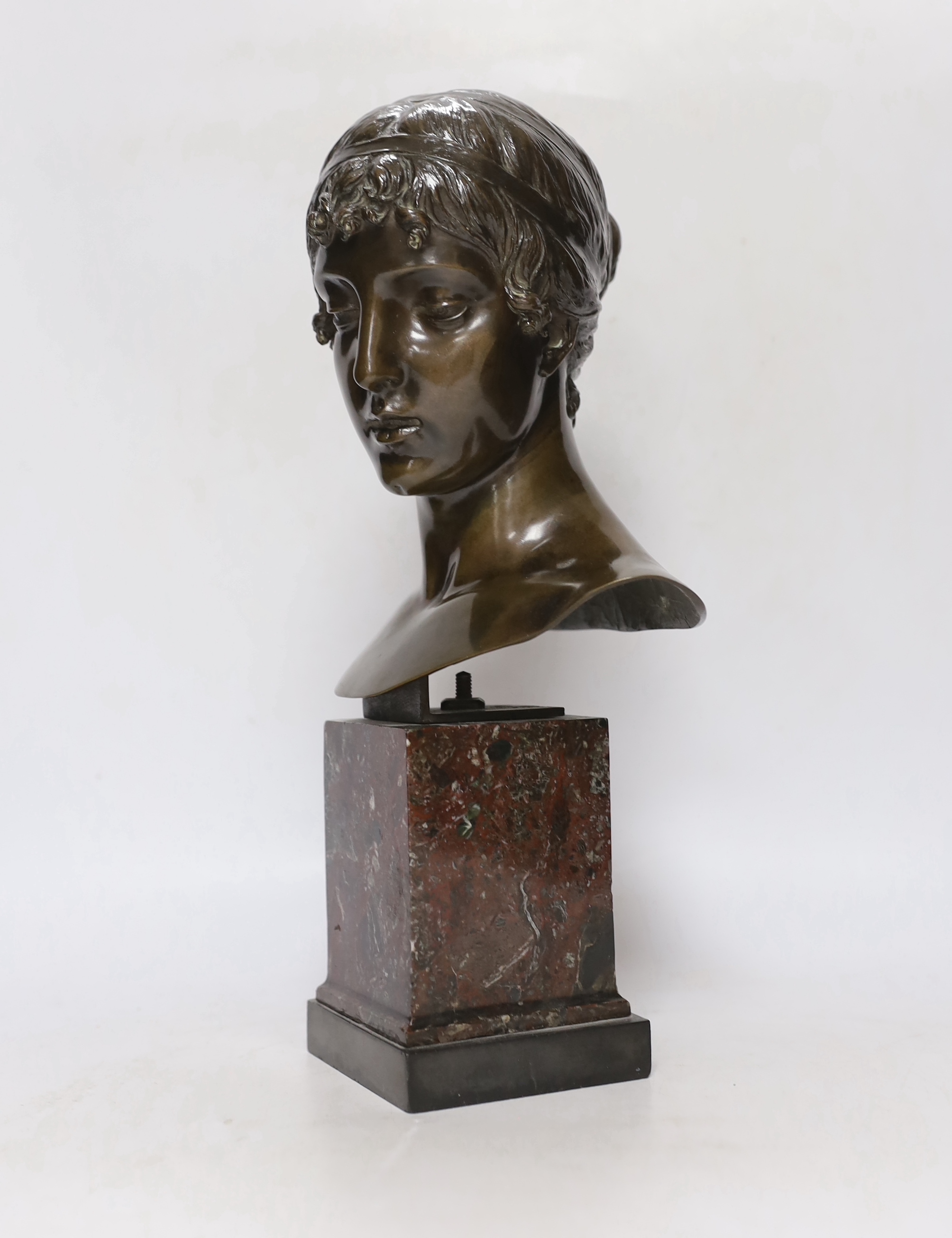 Fritz Gerth (1845-1928), a signed bronze bust, Brugo foundry mark, signed 35cms high